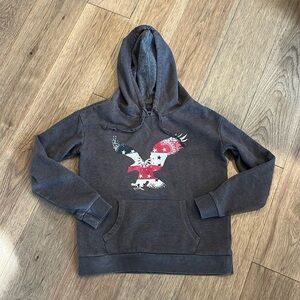 AMERICAN EAGLE | red, white and blue Eagle logo hoodie, size medium